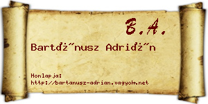 Bartánusz Adrián névjegykártya